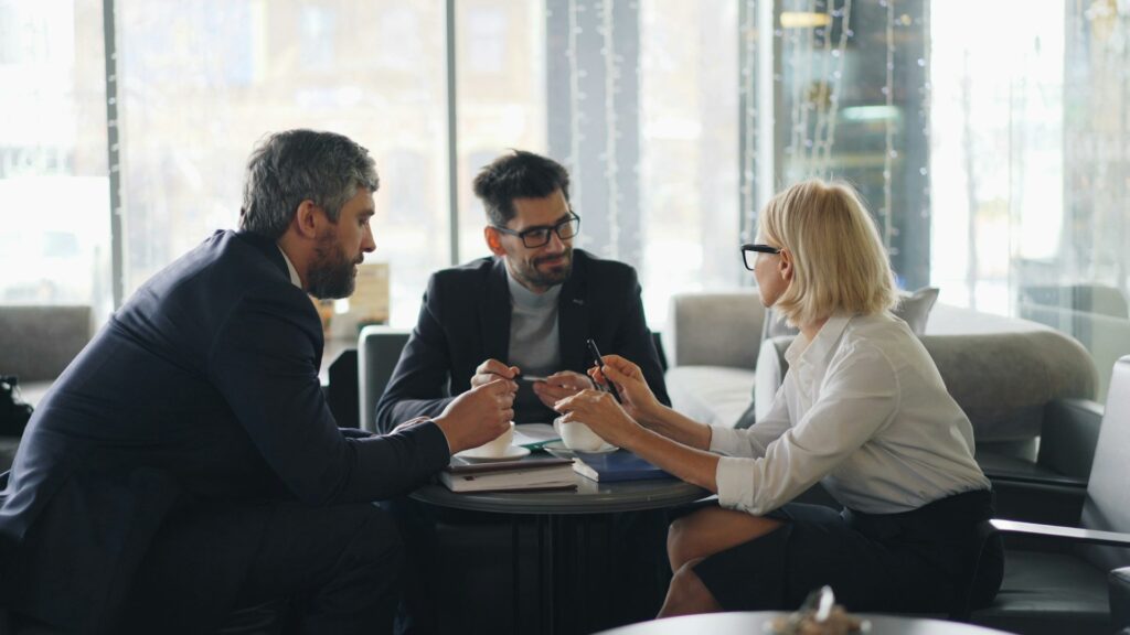 Client meeting with appraiser to discuss Bucks County real estate values during a divorce appraisal